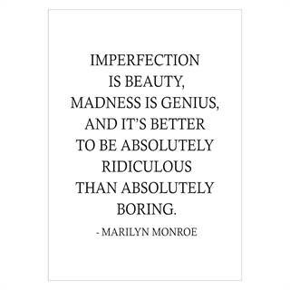 Marilyn Monroe - Imperfection - plakat sitat