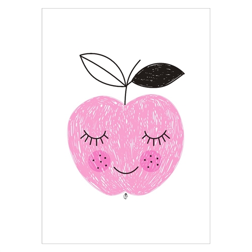Børneplakat -  Pink apple