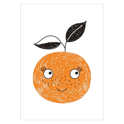 Børneplakat -  Happy orange