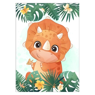Plakat - Orange Dino