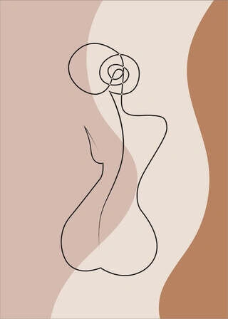 Women body one line 3 - Plakat