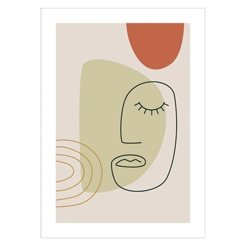 Plakat - Abstract face line 6