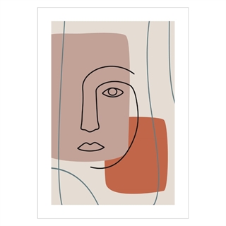Plakat - Abstract face line 8