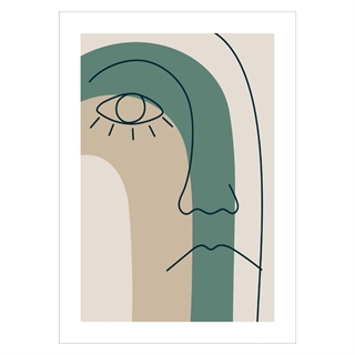 Plakat - Abstract face line 9