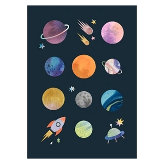 Fargerik akvarell Galaxy - Plakat