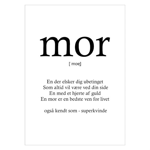 Plakat - Definisjonen av en mor