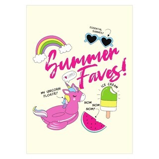 Smart plakat med alle sommerfavorittene som badetøyis og solbriller