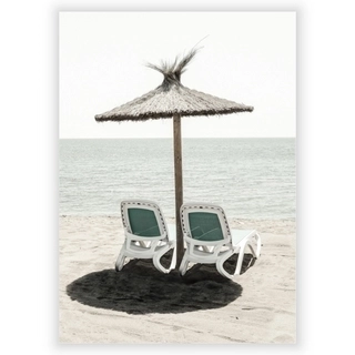 Plakat med 2 strandstoler i solen