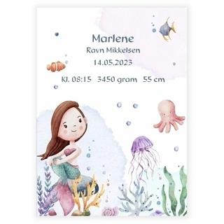 Havfrue - Fødselsplakat