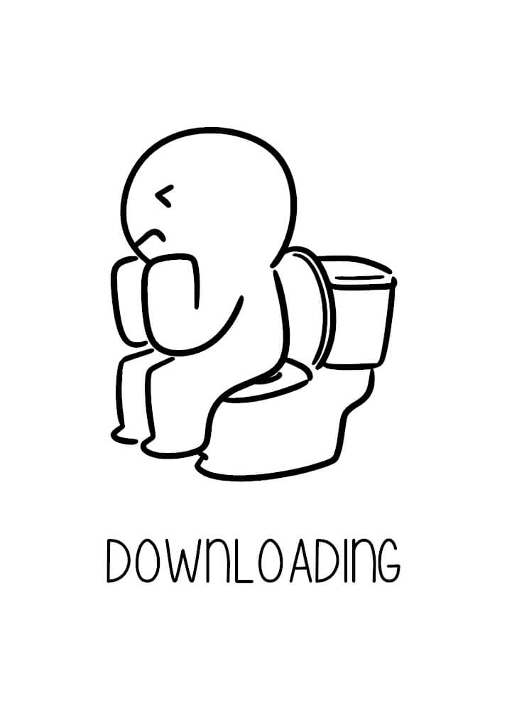 Hvit Downloading - plakat