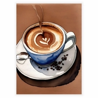 Kopp kaffe - Akvarell Plakat 