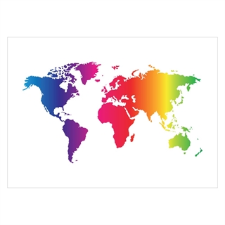 Verdenskart i farger - Flott plakat med verdenskart