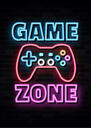 Game Zone Neon-plakat