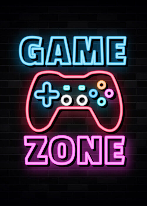 Game Zone Neon-plakat