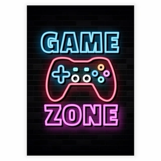 Game Zone Neon-plakat