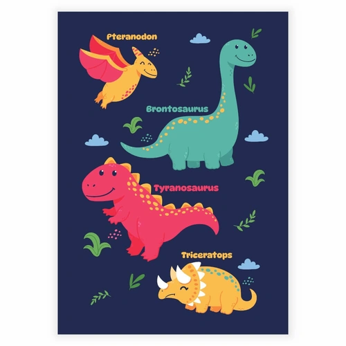 Lær navnene på dinosaurene med denne søte læringsplakaten