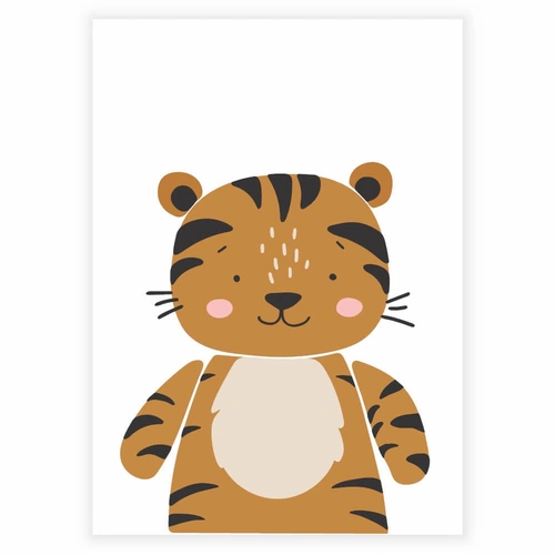 Enkel og søt barneplakat med Tiger
