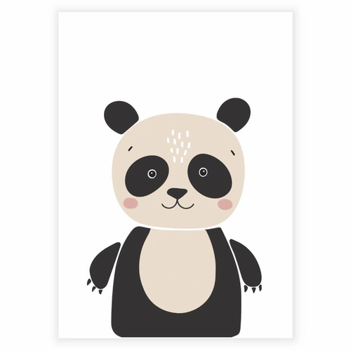 Enkel og søt barneplakat med en Panda