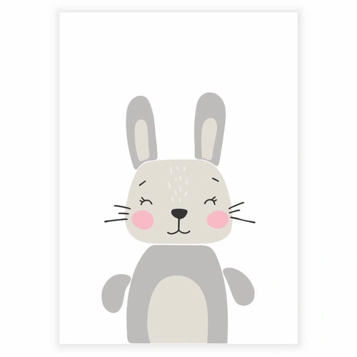 Enkel og søt barneplakat med en kanin