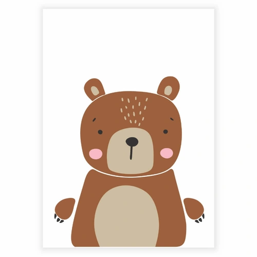 Enkel og søt barneplakat med en bjørn