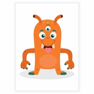 Oransje monster - Barneplakat