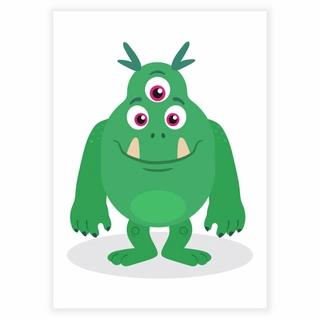 Grønt monster - Barneplakat
