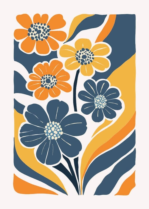 Abstrakte blomster 2 - Plakat