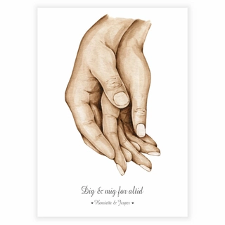 Holder hender (farge) - Plakat