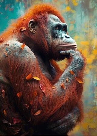 Tenkende orangutang - Plakat 