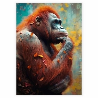 Tenkende orangutang - Plakat 