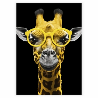 Giraffe med briller - Plakat 