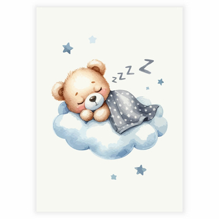 Sovende bamse på skyen - Plakat