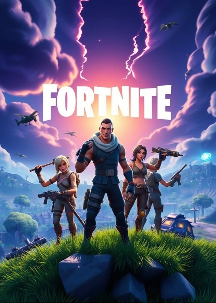 Plakat med Fortnite 6 superkul spillplakat