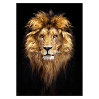 Plakat med løvehode i farger