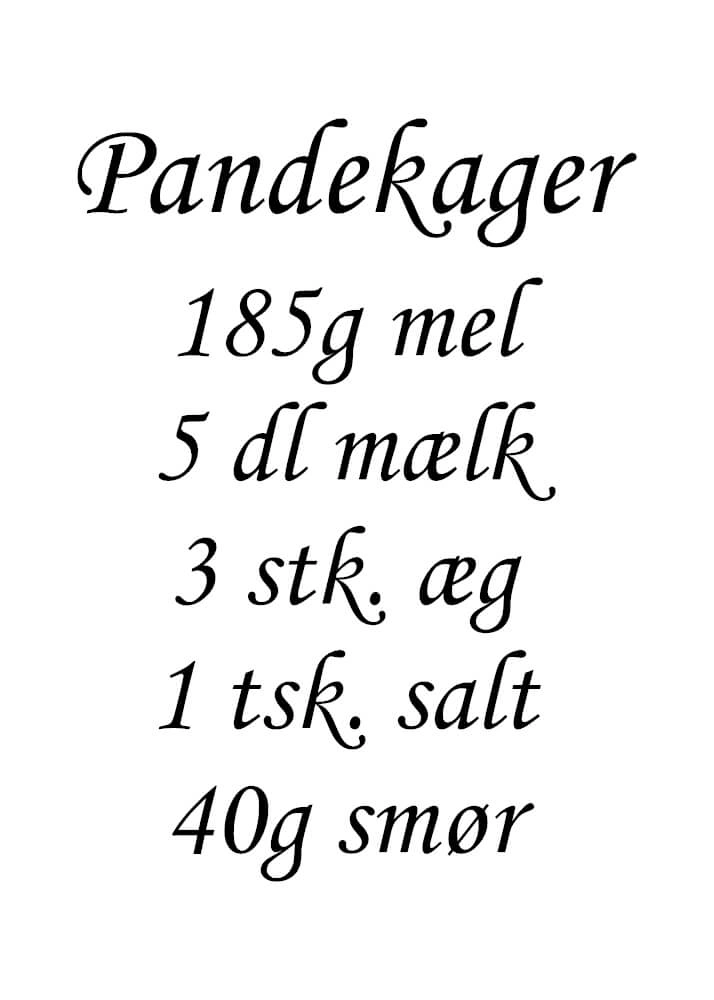 Plakat - Pannekaker oppskrift