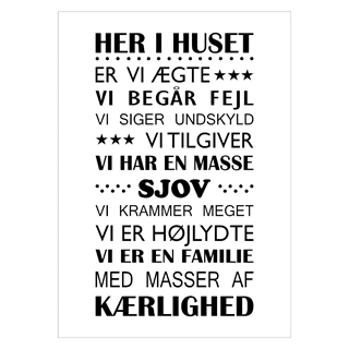 Plakat - Husregel - Her i huset