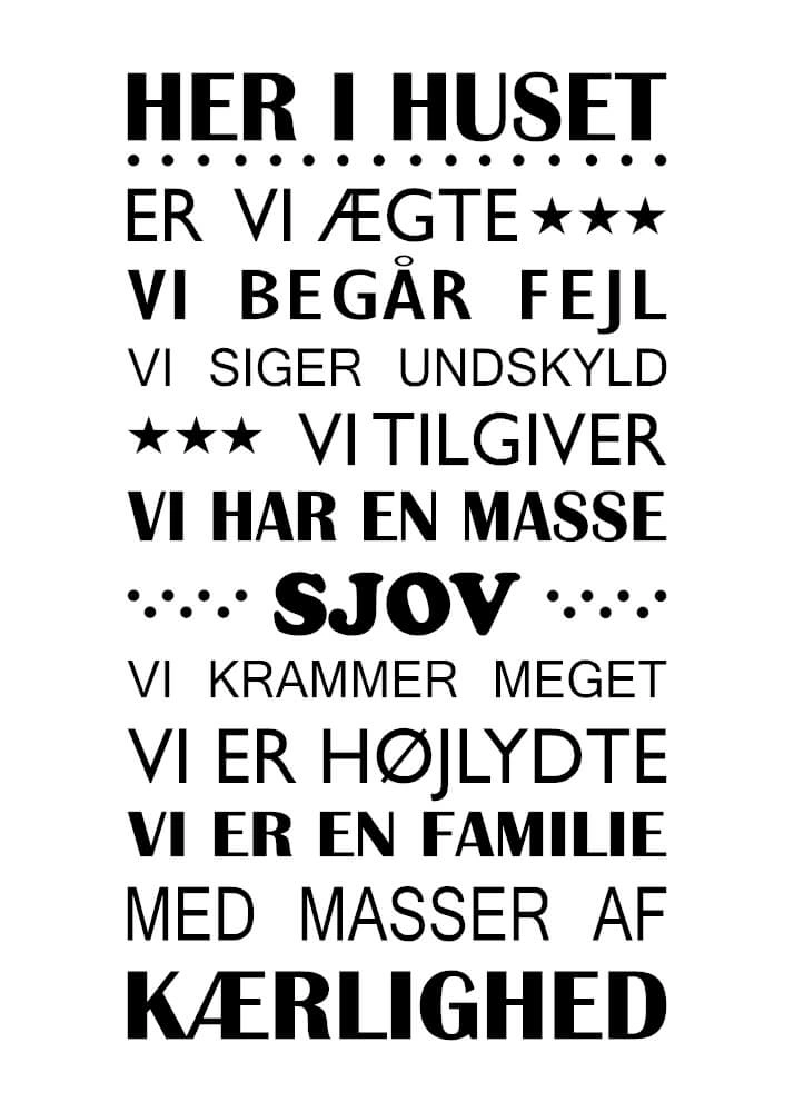 Plakat - Husregel - Her i huset