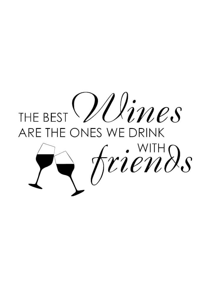 Plakat - The best wine is with friends