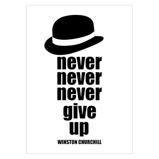 Plakat med sitat fra Winston Churchill