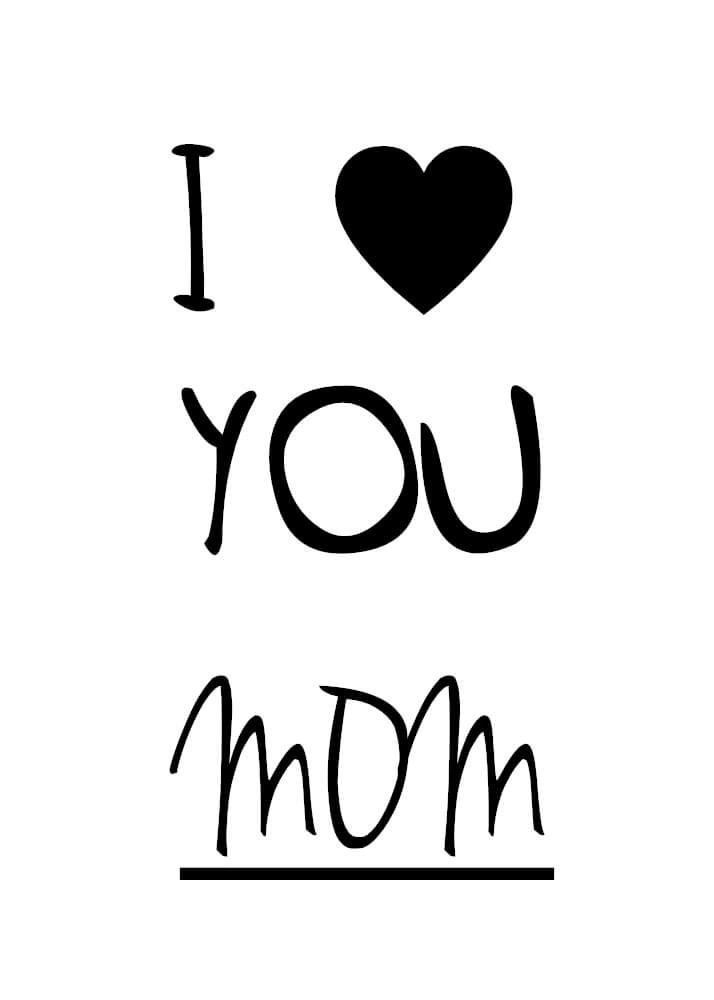 Søt plakat - I love you MOM