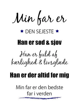 Plakat - Min far er den sejeste