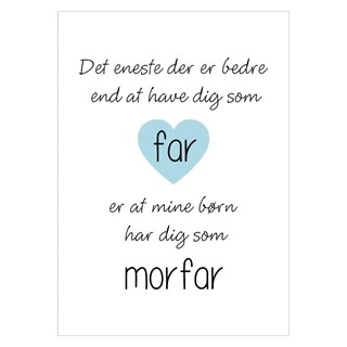 Søt plakat til en far og morfar Søt plakat til en far og morfar Det eneste som er bedre er morfar