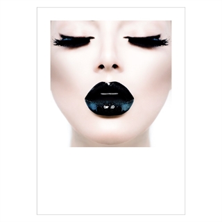 Plakat med Kvinne med svarte lepper -  Black lips