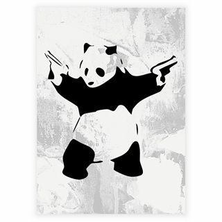 Plakat med bevæpnet panda av Banksy