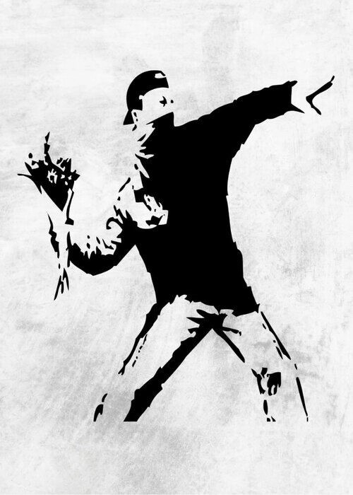 Plakat med blomster aktivist av Banksy