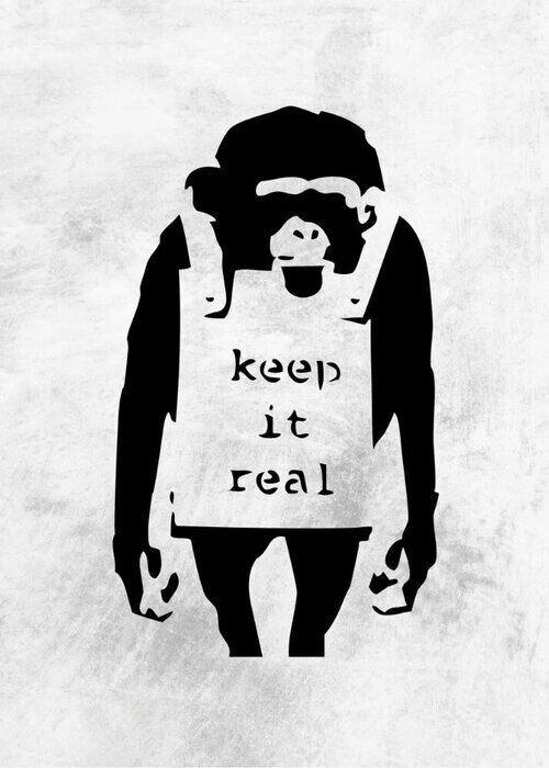 Banksy - Keep it real monkey-plakat