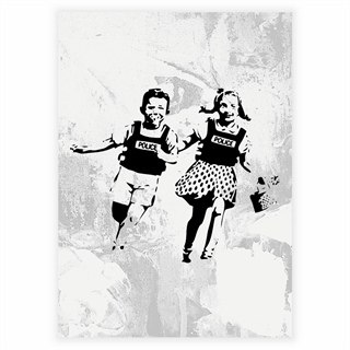 Plakat med lekende barn av Banksy