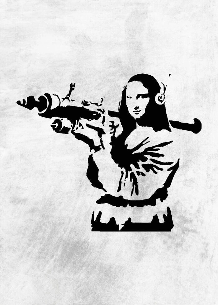 Plakat - Mona Lisa Bazooka af Banksy