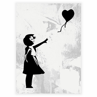 Plakat jente med ballong av Banksy