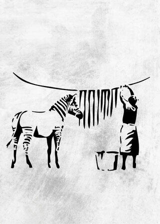 Banksy - Zebra striper for tørr plakat